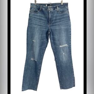 Kut from the Kloth High Rise Reese Fab Ab Ankle Straight Jeans Size 12